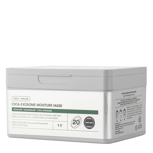 VT Cosmetics - CICA Exosome Moisture Mask - Mitrinošu Auduma Sejas Masku Komplekts - 20 gab./350ml