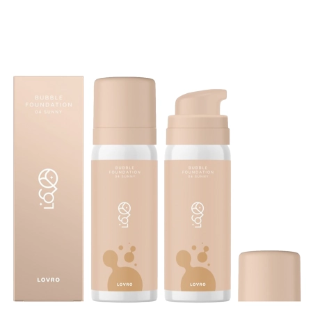 LOVRO - Bubble Foundation - Tonālais Krēms ar Gaisīgu Izgaismojošu Formulu - 04 Sunny - 50ml