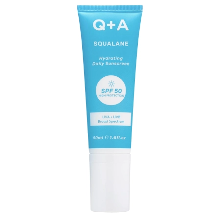 Q+A - Squalane SPF50 Hydrating Facial Sunscreen - Mitrinošs Saules Aizsargkrēms ar Skvalānu un SPF50 - 50ml