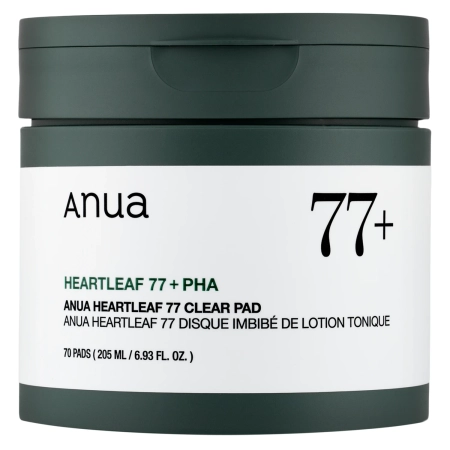 Anua - Heartleaf 77% Clear Pad - Nomierinoši Spilventiņi ar Houtūnijas Ekstraktu - 70 gab.