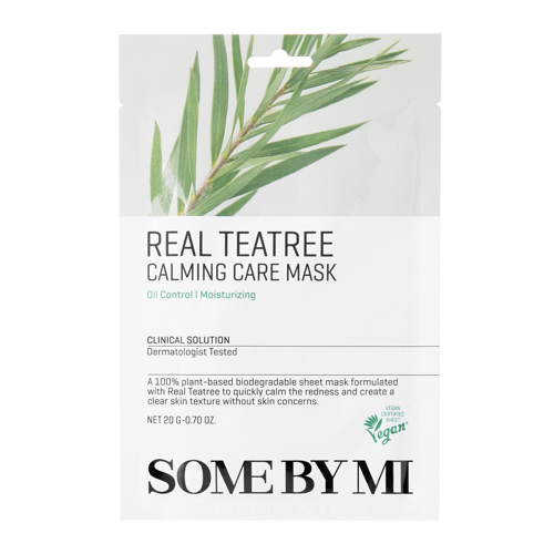 Some By Mi - Real Teatree Calming Care Mask - Ādu nomierinoša maska - 20g
