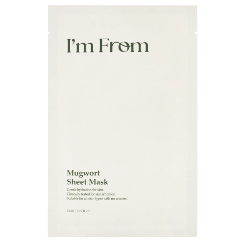 I'm From - Mugwort Sheet Mask - Nomierinoša Auduma Maska ar Vībotnes Ekstraktu - 1gab/23ml