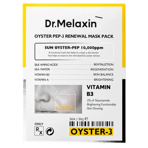 Dr.Melaxin - Oyster Peptide Mask - Atjaunojoša Auduma Maska ar Peptīdiem - 5x30g