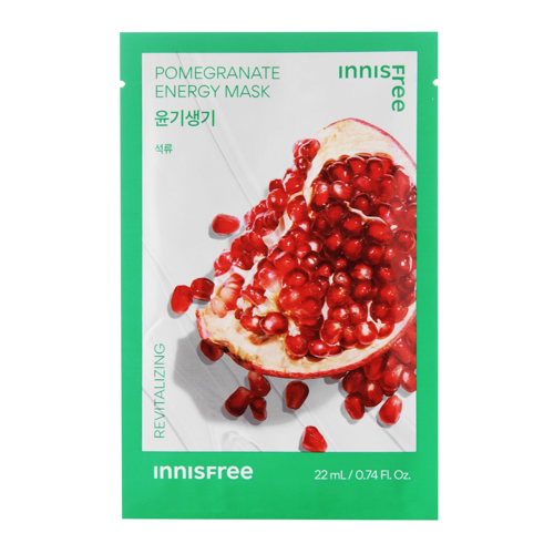 Innisfree - Squeeze Energy Mask - Pomegranate - Revitalizing - Atjaunojoša Auduma Maska - 22ml