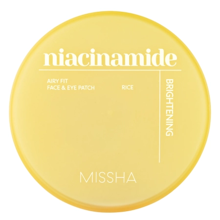 Missha - Airy Fit Niacinamide Brightening Face & Eye Patch - Izgaismojoši Hidrogēla Patči ar Niacinamīdu - 60gab
