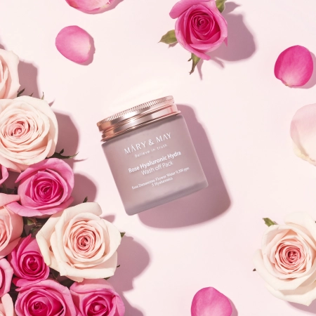 Mary&May - Rose Hyaluronic Hydra Wash off Pack - Mitrinoša maska ar mālu - 125g