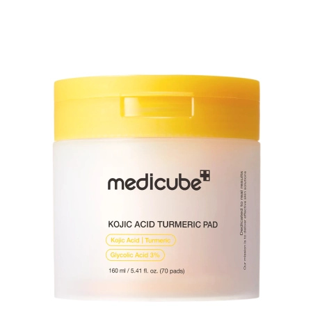 Medicube – Kojic Acid Turmeric Pad – Plāksnītes ar Kojīnskābi – 160 ml/70 gab.