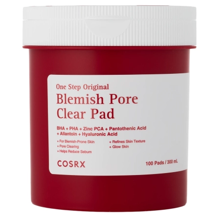 COSRX - One Step Original Blemish Pore Clear Pad - Attīroši Spilventiņi Nepilnībām - 300ml/100gab