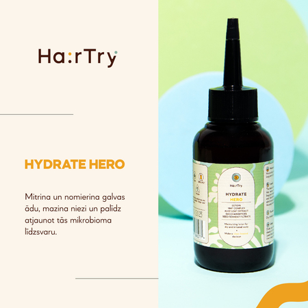 HairTry - Hydrate Hero - Mitrinošs un Nomierinošs Losjons Galvas Ādai ar NMF Kompleksu un Ektīnu - 100ml