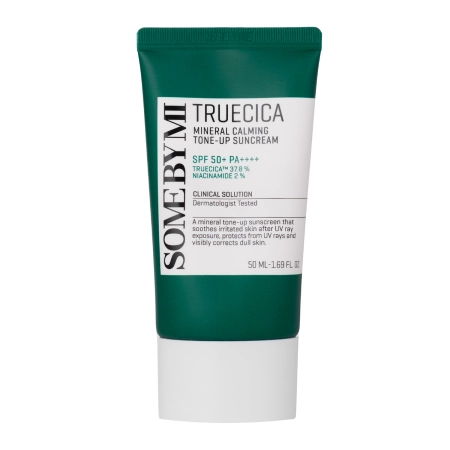 Some By Mi - Truecica Mineral Calming Tone-Up Suncream SPF50+/PA++++ - Aizsargkrēms ar Kombinētiem SPF Filtriem - 50ml
