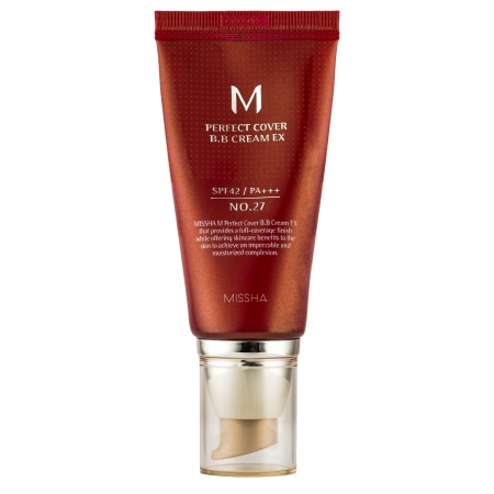 Missha - M Perfect Cover BB Cream SPF42/PA+++ - Sedzošs BB Krēms - No.27 Honey Beige - 50ml