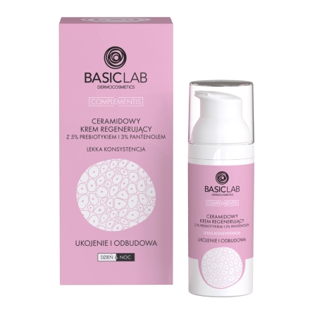 BasicLab - Complementis - Keramīda Atjaunojošs Krēms ar Vieglu Konsistenci ar Prebiotiku un Pantenolu - 50ml