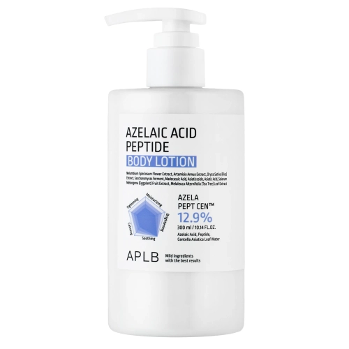 APLB - Azelaic Acid Peptide Body Lotion - Izlīdzinošs Ķermeņa Losjons Pret Ādas Nepilnībām ar Azelātskābi un Peptīdiem - 300ml