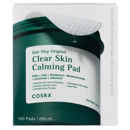 COSRX - One Step Original Clear Skin Calming Pad - Nomierinoši un Attīrošie Spilventiņi Problēmatiskai Ādai - 280ml/100gab