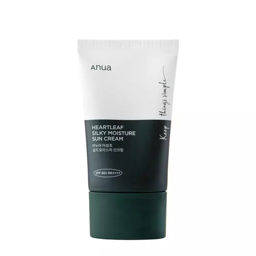 Anua - Heartleaf Silky Moisture Sun Cream SPF50+/PA++++ - Mitrinošs Sejas Aizsargkrēms - 50ml