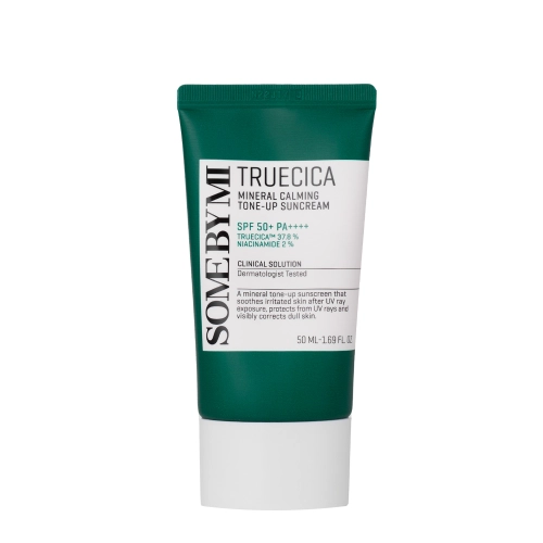 Some By Mi - Truecica Mineral Calming Tone-Up Suncream SPF50+/PA++++ - Aizsargkrēms ar Kombinētiem SPF Filtriem - 50ml