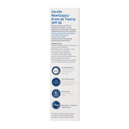 CeraVe - Mitrinošs sejas krēms SPF50 - 52ml