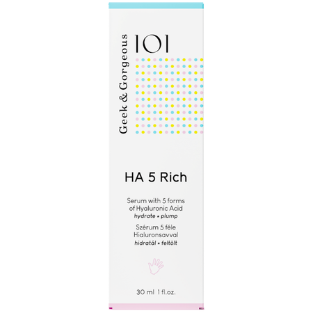 Geek & Gorgeous - HA 5 Rich - Serums ar 5 Hialuronskābes Formām Sausai un Dehidrētai Ādai - 30ml