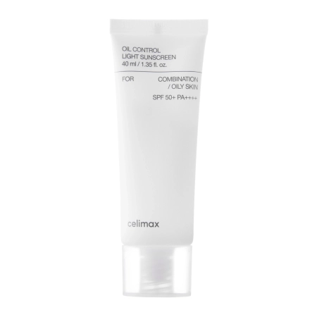 Celimax - Oil Control Light Sunscreen SPF50+ PA++++ - Krēms Sebuma Regulēšanai ar Saules Aizsargfiltriem - 40ml