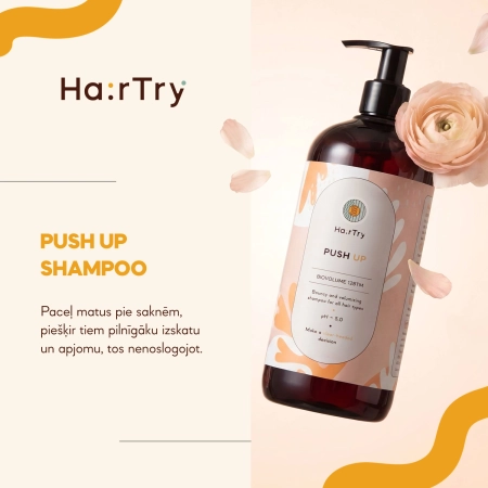 HairTry - Push Up - Šampūns Matu Elastībai un Apjomam - 500ml