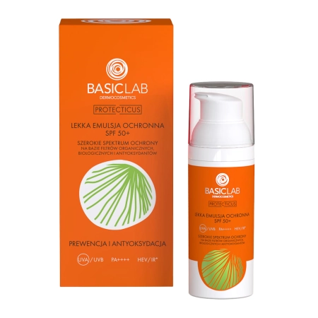 BasicLab - Profilakse un Antioksidācija - Viegla Saules Aizsardzības Emulsija SPF50+ PPD 52,3 - 50ml