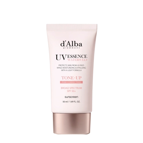 d'Alba - Waterfull Tone-Up Sun Cream SPF50+ PA++++ - Pink - Tonējošs Sejas Saules Aizsargkrēms - 50ml