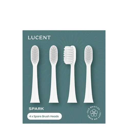 Be Lucent - Spark Sonic Toothbrush Heads - Maiņas Uzgaļi Elektriskajai Zobu Birstei - White - 4gab
