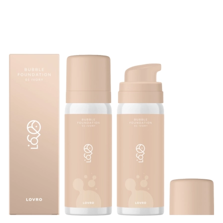 LOVRO - Bubble Foundation - Tonālais Krēms ar Gaisīgu Izgaismojošu Formulu - 01 Ivory - 50ml