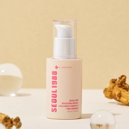 K-SECRET - SEOUL 1988 Boosting Serum : Collagen Complex 7 + Red Ginseng - Serums ar Kolagēnu un Žeņšeņa Ekstraktu - 30ml