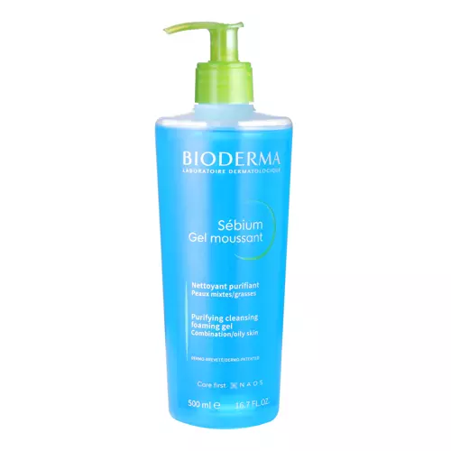 Bioderma - Sebium - Moussant Gel - Attīroša, Antibakteriāla Sejas Mazgāšanas Želeja Ādai ar Akni - 500ml