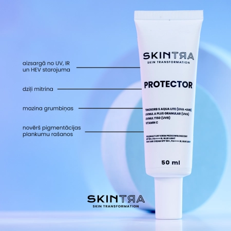 SkinTra - Protector - Kopjošs Saules Aizsargkrēms SPF 50+/PA++++, IR, BLUE LIGHT - 50ml