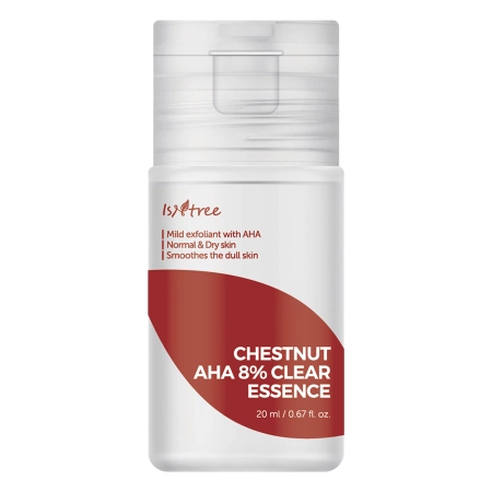 Isntree - Chestnut AHA 8% Clear Essence - Sejas Esence ar Pienskābi un Glikolskābi - 100ml