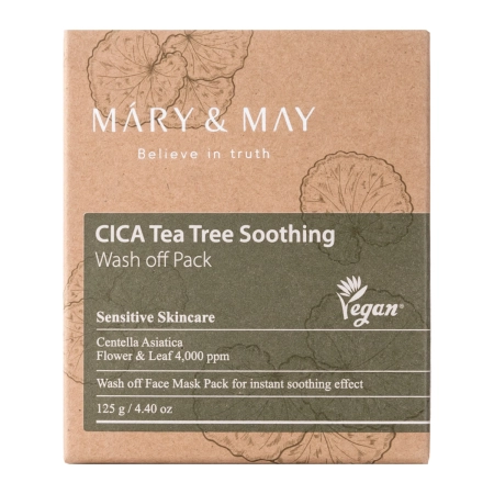 Mary&May - CICA Tea Tree Soothing Wash off Pack - Māla maska - 125g