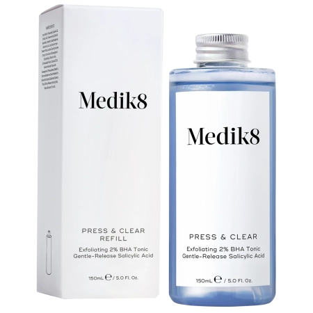 Medik8 - Press&Clear Exfoliating 2% BHA Toner - Noloboša Toniks ar Salicilskābi - 150ml - Refill