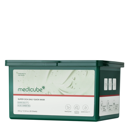 Medicube - Super Cica Daily Quick Mask - Nomierinošu Auduma Sejas Masku Komplekts - 30 gab./300g