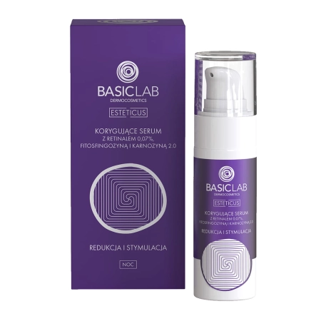 BasicLab - Atjaunošana un Stimulēšana - Koriģējošs Serums ar 0,07% Retinolu, Fitosfingosīnu un Karnosīnu 2.0 - 30ml