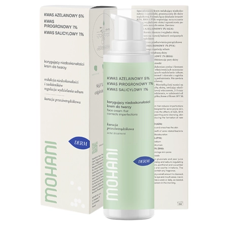 Mohani - Krēms Aknes Skartai Ādai - ar 5% Azelānskābi - 1% Pirogronskābi - 1% Salicilskābi - 50ml