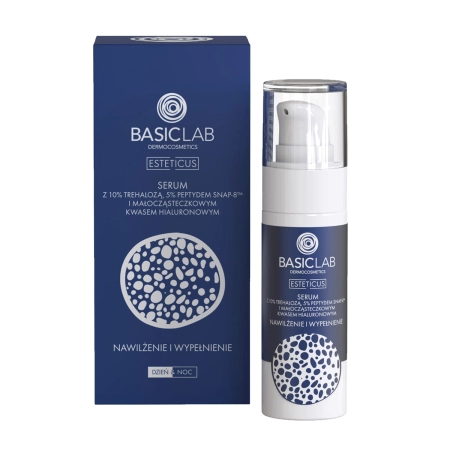 BasicLab - Esteticus - Drėkinimas ir užpildymas - serumas su 10 % trehalozės, 5 % peptidų ir hialurono rūgštimi - 30ml