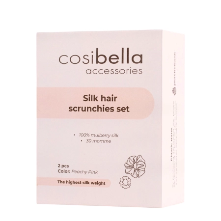 Cosibella Accessories - Zīda Matu Gumiju Komplekts - Peachy Pink