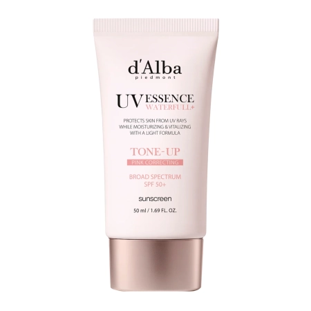d'Alba - Waterfull Tone-Up Sun Cream SPF50+ PA++++ - Pink - Tonējošs Sejas Saules Aizsargkrēms - 50ml