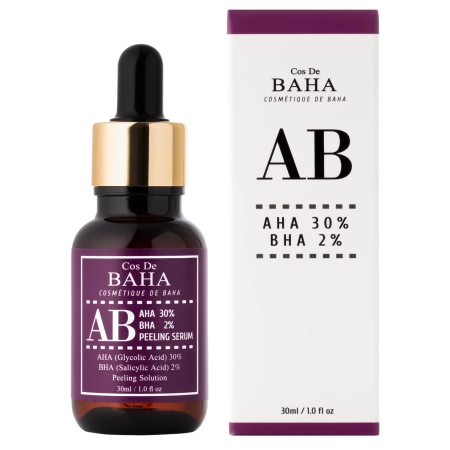 Cos De BAHA - AHA 30% BHA 2% Peeling Serum (AB) - Sejas Pīlinga Serums ar 30% AHA un 2% BHA Skābēm - 30ml