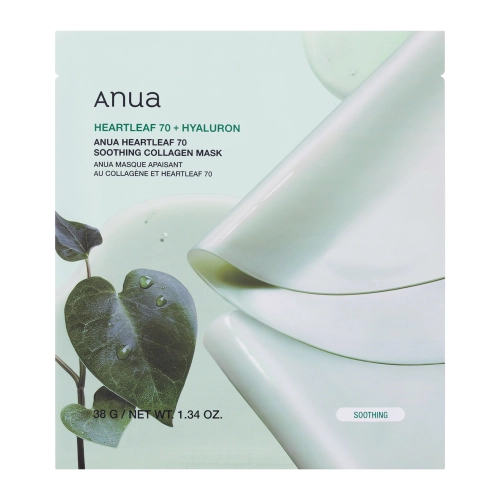 Anua - Heartleaf 70 Soothing Collagen Mask - Nomierinoša Auduma Maska ar Kolagēnu - 38g