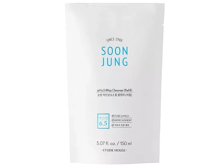 Etude House - Soon Jung pH 6,5 Whip Cleanser (Refill) - Attīrošas Putas Sejai - 150ml