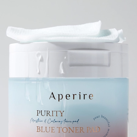 Aperire - Purity Blue Toner Pad - Mitrinoši un Nomierinoši Kosmētiskie Spilventiņi Sejai - 70gab/140ml