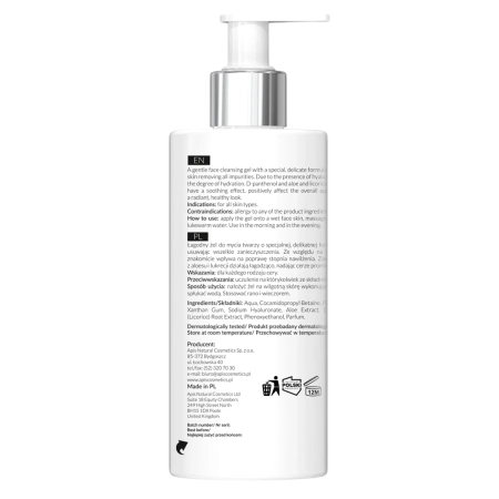 Apis - Moisturizing Face Cleansing Gel with Hyaluronic Acid - Mitrinoša Sejas Mazgāšanas Želeja ar Hialuronskābi - 300ml