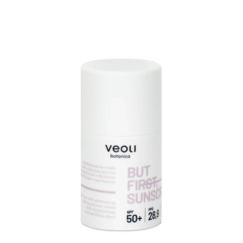 Veoli Botanica - But First, Sunscreen - Plaša Spektra, Viegls, Pretnovecošanās Saules Aizsargkrēms ar Mitrinošu un Nomierinošu Iedarbību - 50ml