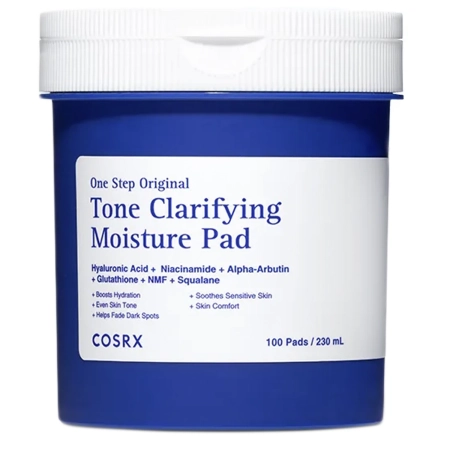 COSRX - One Step Original Tone Clarifying Moisture Pad - Mitrinoši un Attīroši Spilventiņi Sejai - 230ml/100gab