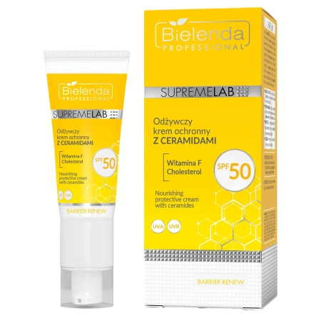 Bielenda Professional - Supremelab - Barrier Renew - Barojošs SPF50 Aizsargkrēms ar Keramīdiem - 40ml