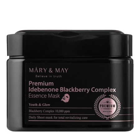 Mary&May - Premium Idebenon Blackberry Complex Essence Mask - Auduma Masku Komplekts - 20gab.