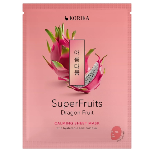 KORIKA - Superfruits Calming Sheet Mask Dragon Fruit - Nomierinoša Auduma Sejas Maska - 1gab/25g